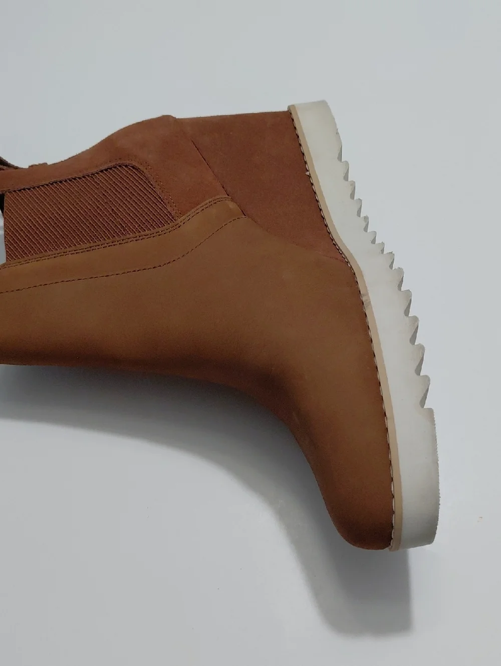 TOMS Women's Maddie Brown Leather Pull On Wedge Bootie - 11